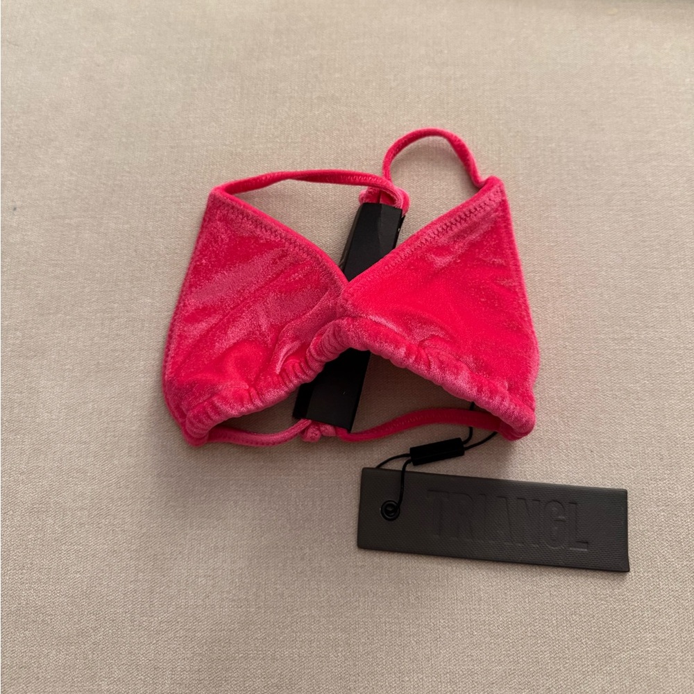 triangl vinca pilly pink velvet bikini top